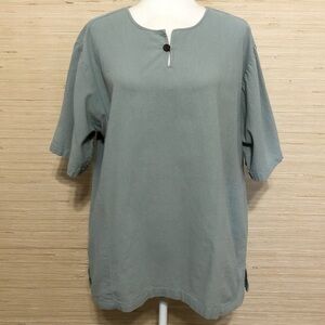 Mint Green 100% Cotton Short Sleeve Square Fit Tunic Top Size XL